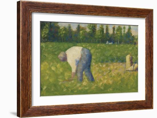 Paysan Travaillant, 1883-Georges Seurat-Framed Giclee Print