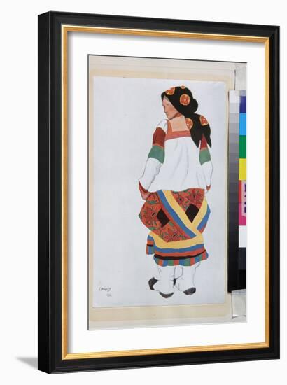 Paysanne, Costume Pour Le Vaudeville Vieux Moscou, Au Theatre Femina, Paris (France) - Oeuvre De Le-Leon Bakst-Framed Giclee Print