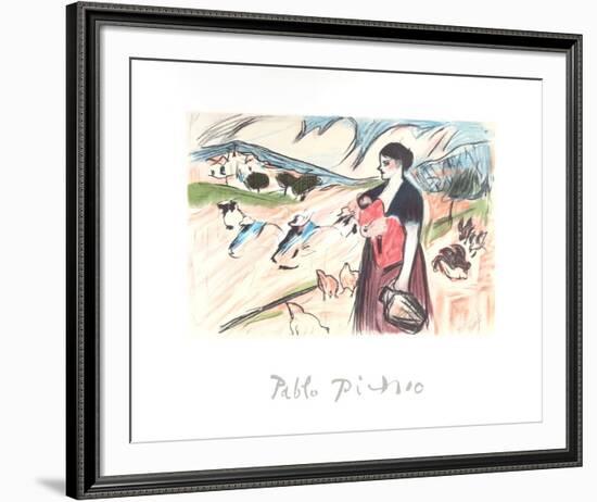 Paysanne et son Enfant-Pablo Picasso-Framed Collectable Print