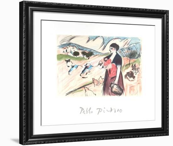 Paysanne et son Enfant-Pablo Picasso-Framed Collectable Print