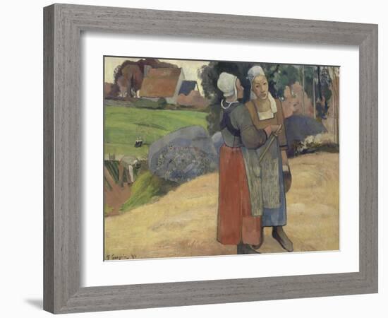 Paysannes bretonnes-Paul Gauguin-Framed Giclee Print