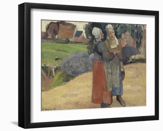 Paysannes bretonnes-Paul Gauguin-Framed Giclee Print