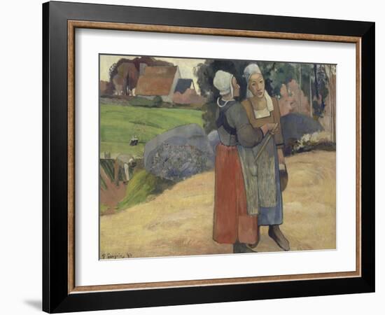 Paysannes bretonnes-Paul Gauguin-Framed Giclee Print