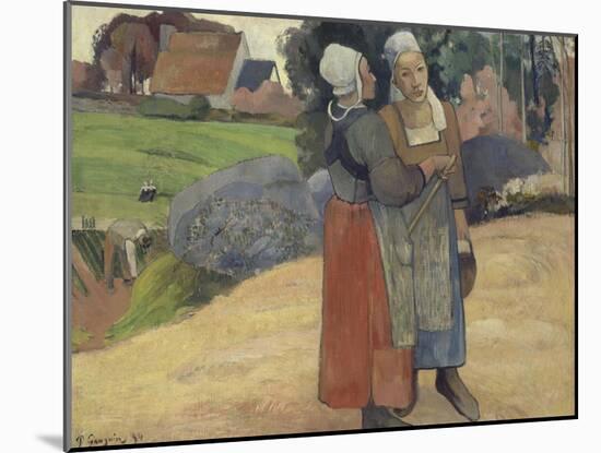 Paysannes bretonnes-Paul Gauguin-Mounted Giclee Print