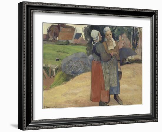 Paysannes bretonnes-Paul Gauguin-Framed Giclee Print