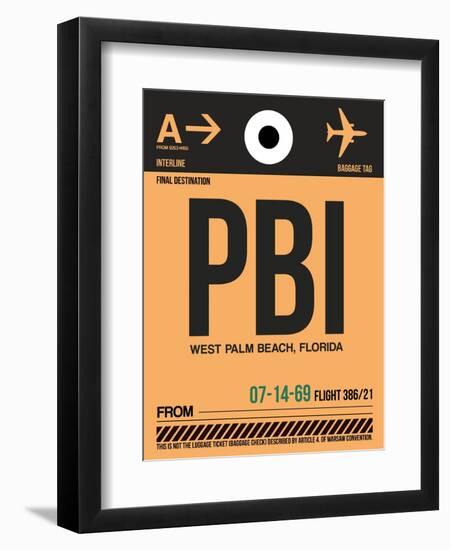 PBI West Palm Beach Luggage Tag I-NaxArt-Framed Art Print