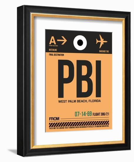 PBI West Palm Beach Luggage Tag I-NaxArt-Framed Art Print