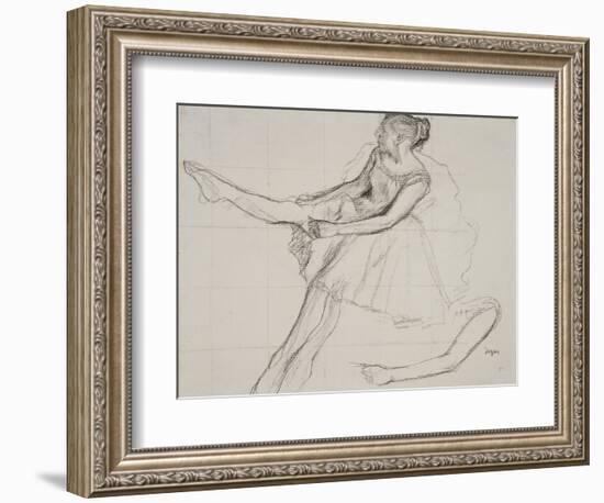 Pd.23-1978 Dancer Adjusting Her Tights, C.1880-Edgar Degas-Framed Giclee Print