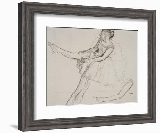 Pd.23-1978 Dancer Adjusting Her Tights, C.1880-Edgar Degas-Framed Giclee Print