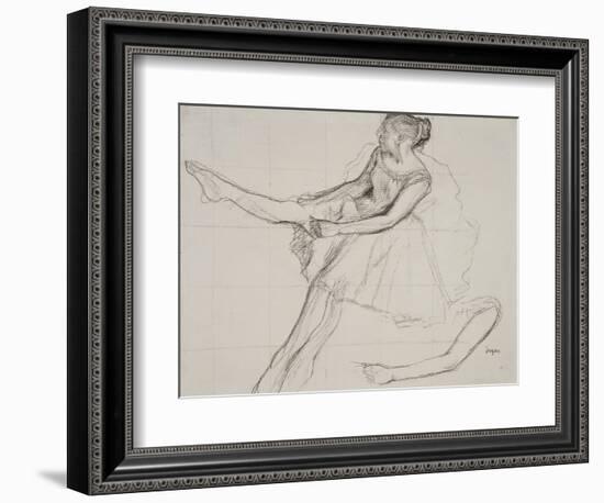 Pd.23-1978 Dancer Adjusting Her Tights, C.1880-Edgar Degas-Framed Giclee Print