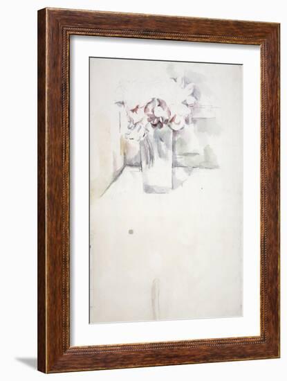 Pd.6-1966V Vase of Flowers on a Window Ledge, C.1890-Paul Cézanne-Framed Giclee Print