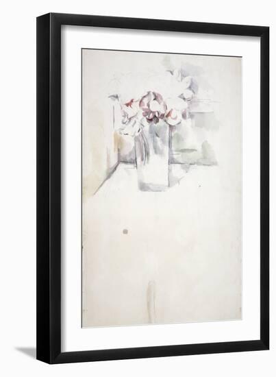 Pd.6-1966V Vase of Flowers on a Window Ledge, C.1890-Paul Cézanne-Framed Giclee Print