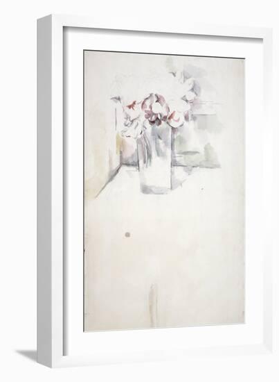 Pd.6-1966V Vase of Flowers on a Window Ledge, C.1890-Paul Cézanne-Framed Giclee Print