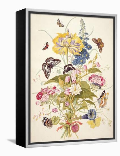 Pd.912-1973 Still Life of Flowers Including a Parrot Tulip, Larkspur, Sweet William, Gentian and…-Thomas Robins-Framed Premier Image Canvas