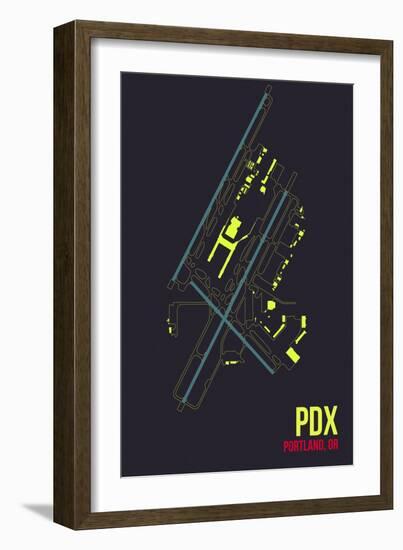 PDX Airport Layout-08 Left-Framed Giclee Print