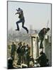 Peace Activist Leaps over Israeli Border Police Trying to Prevent Demolition of House, Jerusalem-null-Mounted Photographic Print
