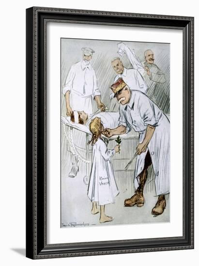 'Peace and Intervention: German Militarism on the Allies Operating Table', 1916-Louis Raemaekers-Framed Giclee Print