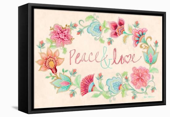 Peace and Love Wreath-Janice Gaynor-Framed Stretched Canvas