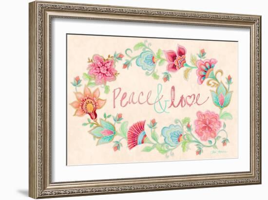 Peace and Love Wreath-Janice Gaynor-Framed Art Print