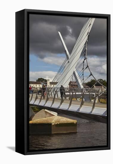 Peace Bridge, across the River Foyle, Derry (Londonderry), County Londonderry, Ulster, Northern Ire-Nigel Hicks-Framed Premier Image Canvas