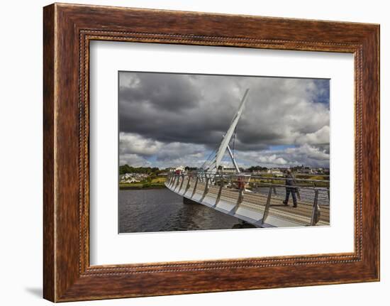 Peace Bridge, across the River Foyle, Derry (Londonderry), County Londonderry, Ulster, Northern Ire-Nigel Hicks-Framed Photographic Print