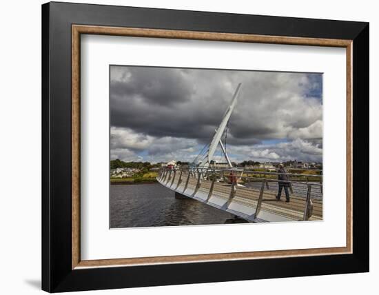 Peace Bridge, across the River Foyle, Derry (Londonderry), County Londonderry, Ulster, Northern Ire-Nigel Hicks-Framed Photographic Print