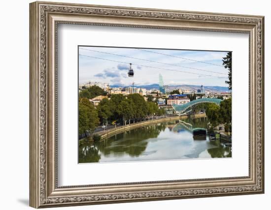 Peace Bridge over the Mtkvari River, designed by Italian architect Michele de Lucci, Tbilisi, Georg-G&M Therin-Weise-Framed Photographic Print