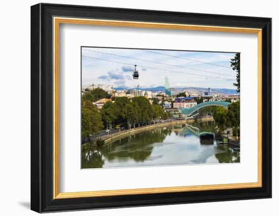 Peace Bridge over the Mtkvari River, designed by Italian architect Michele de Lucci, Tbilisi, Georg-G&M Therin-Weise-Framed Photographic Print