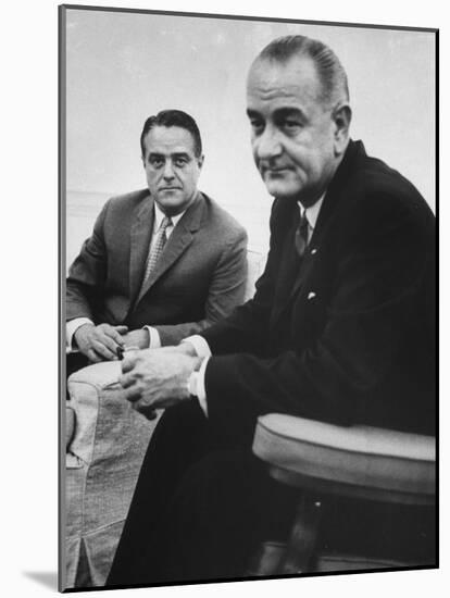 Peace Corp. Head Sargent R. Shriver Jr. and President Lyndon B. Johnson-John Dominis-Mounted Photographic Print