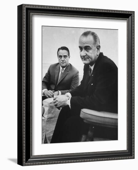 Peace Corp. Head Sargent R. Shriver Jr. and President Lyndon B. Johnson-John Dominis-Framed Photographic Print