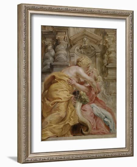 Peace Embracing Plenty, 1633-34-Peter Paul Rubens-Framed Giclee Print