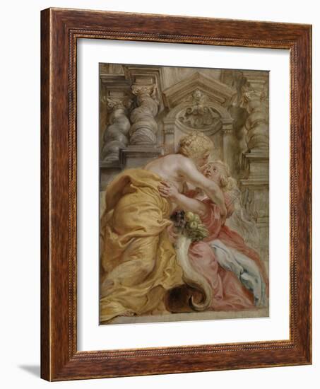 Peace Embracing Plenty, 1633-34-Peter Paul Rubens-Framed Giclee Print