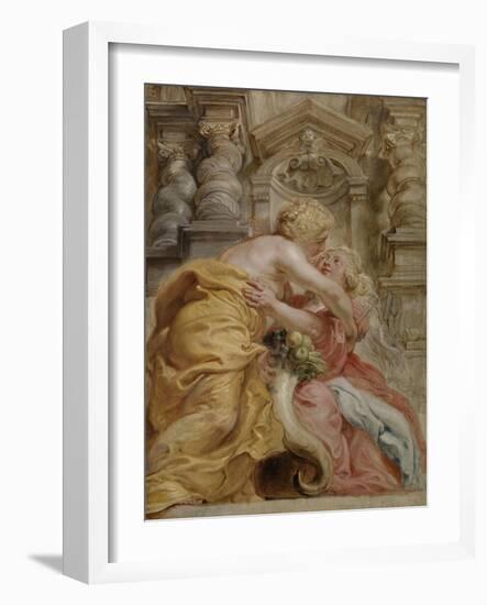 Peace Embracing Plenty, 1633-34-Peter Paul Rubens-Framed Giclee Print