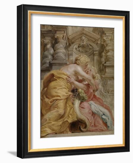 Peace Embracing Plenty, 1633-34-Peter Paul Rubens-Framed Giclee Print