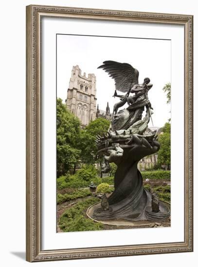 Peace Fountain Outside Cathedral Church of St John the Divine, New York-null-Framed Photographic Print