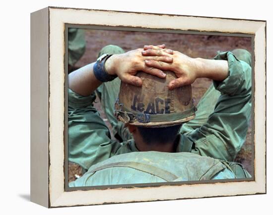 Peace Helmet-Associated Press-Framed Premier Image Canvas