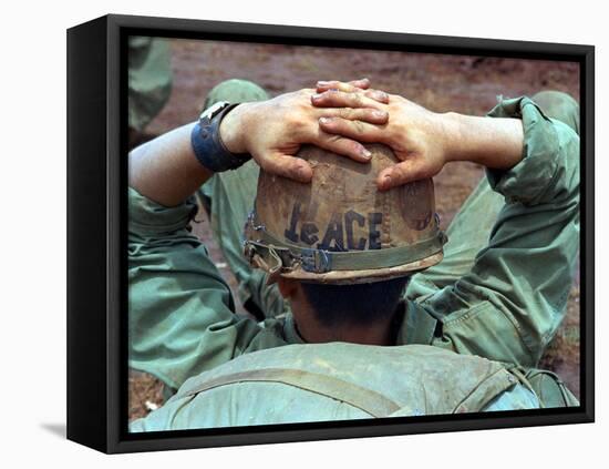 Peace Helmet-Associated Press-Framed Premier Image Canvas