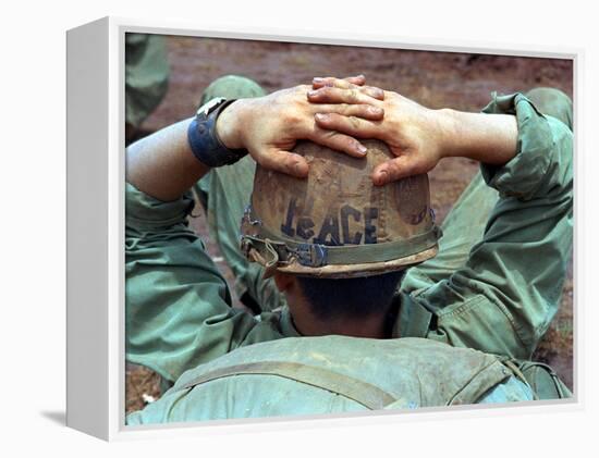 Peace Helmet-Associated Press-Framed Premier Image Canvas