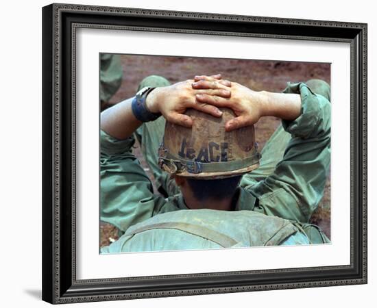 Peace Helmet-Associated Press-Framed Premium Photographic Print