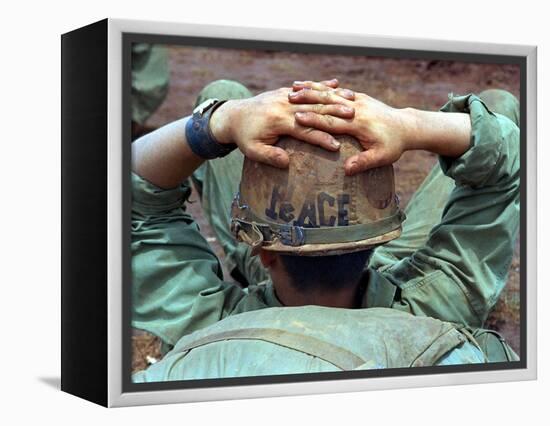 Peace Helmet-Associated Press-Framed Premier Image Canvas