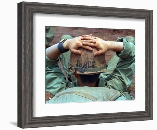 Peace Helmet-Associated Press-Framed Photographic Print