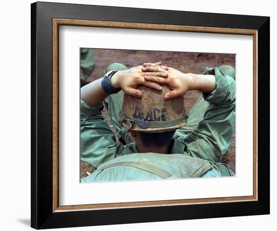 Peace Helmet-Associated Press-Framed Photographic Print