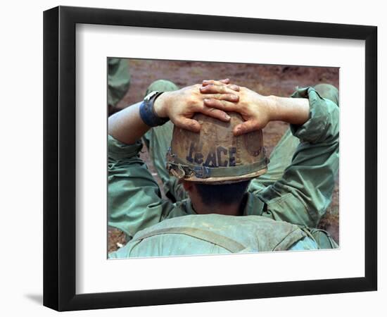 Peace Helmet-Associated Press-Framed Photographic Print