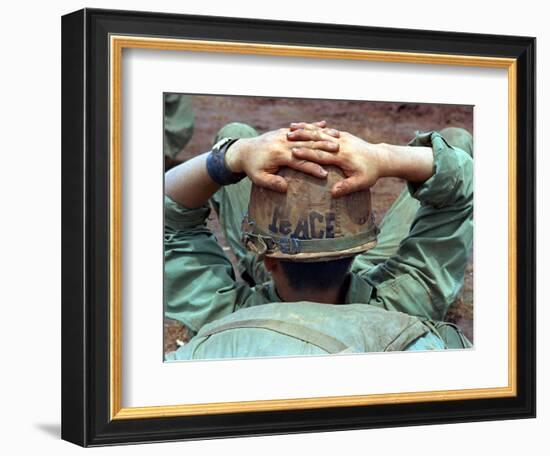 Peace Helmet-Associated Press-Framed Photographic Print