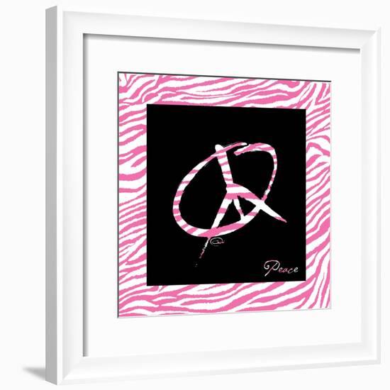 Peace Hot Pink-OnRei-Framed Art Print