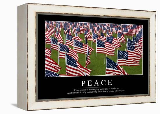 Peace: Inspirational Quote and Motivational Poster-null-Framed Premier Image Canvas