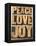 Peace, Love and Joy Word Abstract-PixelsAway-Framed Stretched Canvas