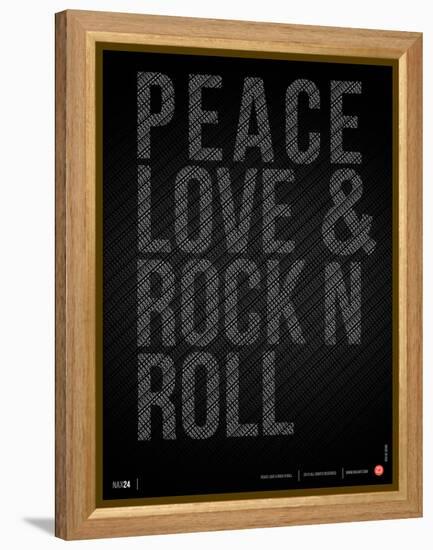 Peace Love and Rock N Roll Poster-NaxArt-Framed Stretched Canvas