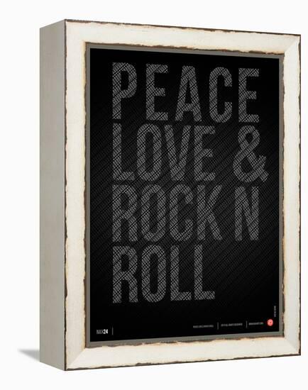 Peace Love and Rock N Roll Poster-NaxArt-Framed Stretched Canvas