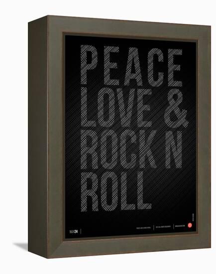 Peace Love and Rock N Roll Poster-NaxArt-Framed Stretched Canvas